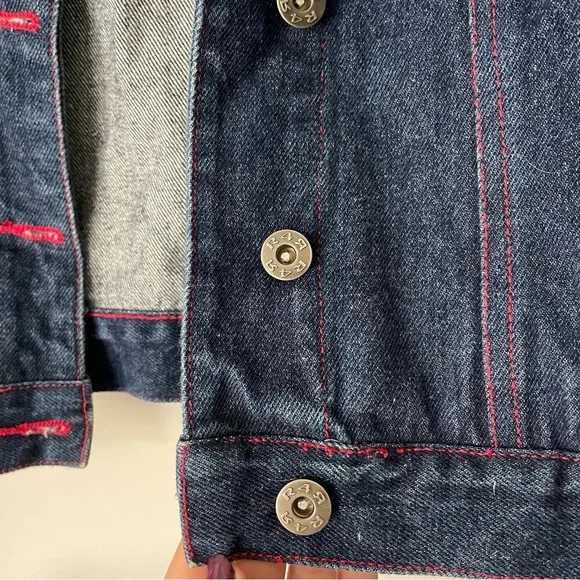 rave 4 real contrast stitch denim jacket - Picture 4 of 10